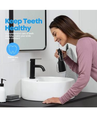 Cordless Water Flosser & Oral Irrigator with 5 Modes - Portable & Rechargeable - 4 Jet Tips - Travel-Friendly - Black - Buy Online on SooperMarket.com