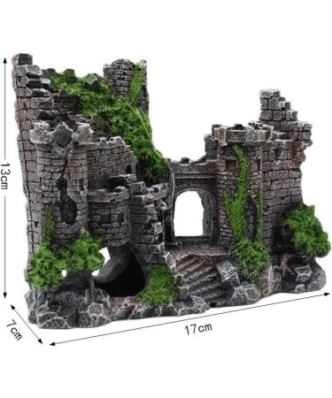 Movoja Aquarium Decoration - Medieval Castle Ornament for Freshwater & Saltwater Aquariums - Ruin Ritterburg Castle Accessory - Buy Online on SooperMarket.com