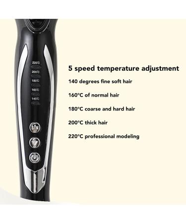 Hair Curling Wand Adjustable Temperature Curling Iron Portable Multifunctional for Home Travel (Black) - Buy Online on SooperMarket.com
