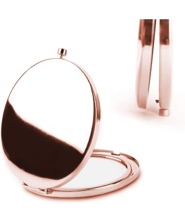 Dynippy Round Rose Gold Compact Mirror - Double-Sided Magnification for Woman, Mother, Kids - Portable Hand Mirror - Great Gift (Eiffel Tower) - Buy Online on SooperMarket.com