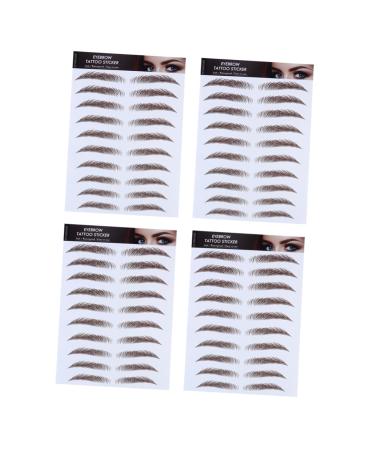 Gogogmee Hair-like Eyebrows 4pcs Eyebrow Stickers Tool Stickers Imitation Eyebrows Water Transfer Eyebrow Sticker Mold Cosmetic