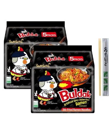 CNMART Samyang Hot Chicken Ramen Dried Buldak Noodles Halal 140g (Pack of 10)