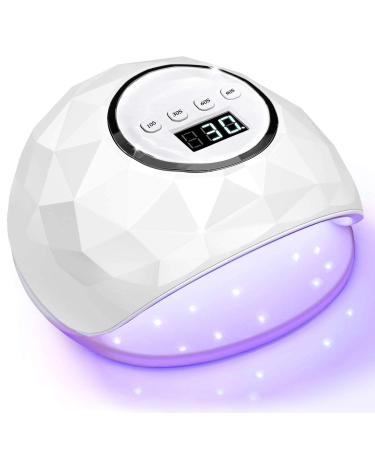 CORESLUX 72W UV LED Nail Lamp Faster Nail Dryer for Gel Polish Nail Curing Lamp with 4 Timer Setting Auto Sensor LCD Screen for Fingernails & Toenails (White) Purple