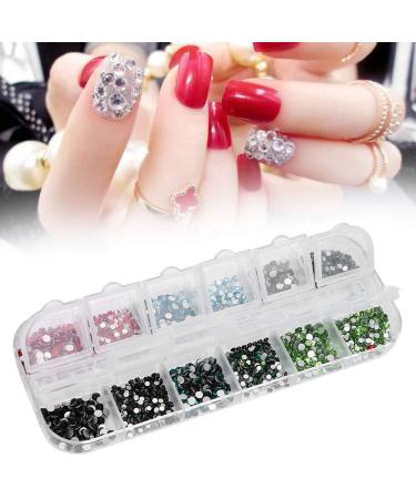 12 Grids Nails Kit Art Nail Tools Nail Decoration Set Nail Art Rhinestones DIY Nail Decoration Makeup Glitter Beads Manicure Tool Nail Rhinestones Set(#3)