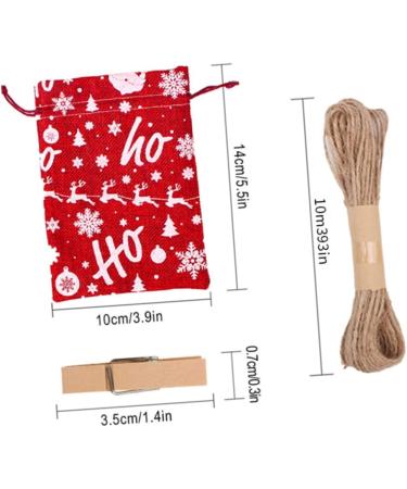 CIYODO 1 Set Christmas Advent Calendar Bags Drawstring Bag Candy Drawstring Bag Calendars Wood - Buy Online on SooperMarket.com