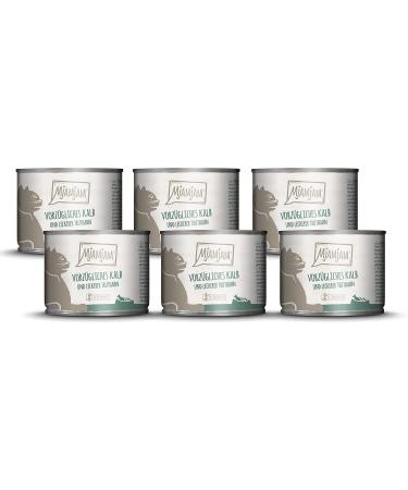 Mjamjam - Premium wet feed for cats - excellent calf & turkey on delicious carrot 6 -pack (6 x 200 g) grain free with extra meat calf + turkey 200 g (6 Pack)