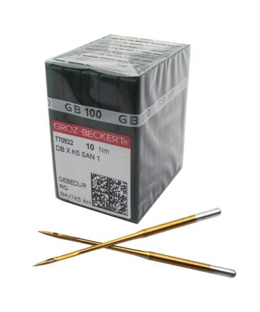 GROZ-BECKERT Needle in CKPSMS Clear Plastic Box - 100PCS Groz Beckert DBXK5 SAN1 GEBEDUR Titanium Coated Industrial Embroidery Machine Needles (Size 65/9)