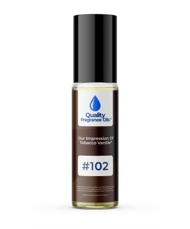 Quality Fragrance Oils' Impression #102 Inspired by Tobacco Vanille (10ml Roll On) Cologne Body Oil Tobacco Vanille Impression #102 0.34 Fl Oz (Pack of 1)