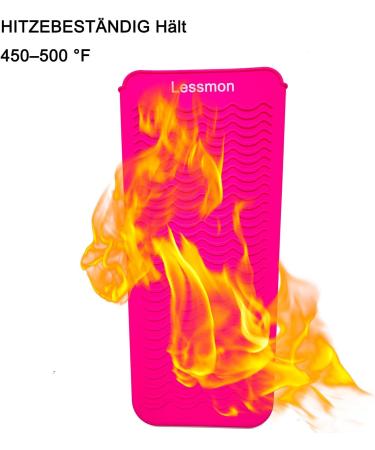 Heat-Resistant Silicone Mat Bag for Hot Hair Tools | Curly Bars & Straighteners | Pink 28.5cm x 14cm - Buy Online on SooperMarket.com