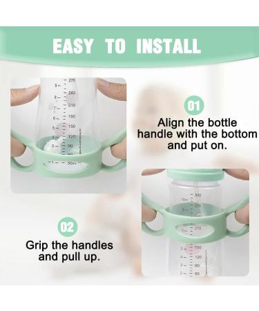 Ingjia Silicone Baby Bottle Handles - 3 Pack | Wide Neck Grip for Small Hands | Comfortable & Durable - Buy Online on SooperMarket.com