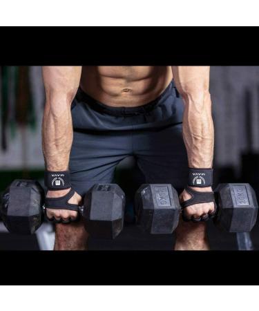 Mava Sports Cross Training Gloves with Wrist Support - For Fitness, WOD, Weightlifting, Gym Workout and Powerlifting - Strong Grip Silicone Padding - No Calluses - Men & Women - Black (Large) - Buy Online on SooperMarket.com