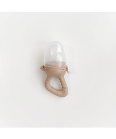 Norajoh Baby Food Fruit Feeder Pacifier | Teething Weaning Food Grade BPA Free Silicone teether for Babies (Chai Tea)
