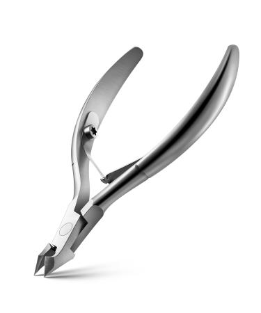 FVION Cuticle Clippers - Precision Cuticle Cutter Extremely Sharp Cuticle Scissors Stainless Steel Nail Cuticle Remover Professional Cuticle Nippers (5mm Jaw) Light Silver