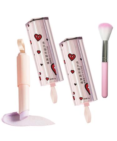 Statisticalt Face Primer Stick 2024 New Magical Pore Eraser Waterproof Face Primer Stick New Magical Pore Eraser Waterproof Matte Priming Makeup Stick Long Lasting Hydrating (2 PCS 0.1 OZ)