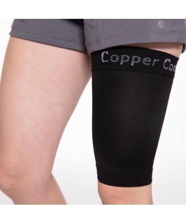 Copper Compression Hamstring Support Sleeve - XL X-Large - Anti-Slip Thigh Support for Sore Hamstring, Groin, Quad - Ideal for Muscle Sprains, Tendinitis, Workouts, Sciatica Pain - Men & Women - 1 Pack - Buy Online on SooperMarket.com