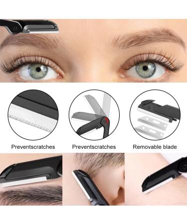 SCJJZ Women's razor blades tweezers eyebrow tweezers set of 4 eyebrow scissors with eyebrow clip eyebrow comb black - Buy Online on SooperMarket.com