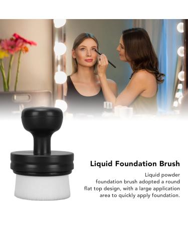 Round Liquid Foundation Brush - Flat Top Soft Hair Portable & Skin-Friendly for All Skin Types - Dustproof Cover Makeup Tool - Buy Online on SooperMarket.com