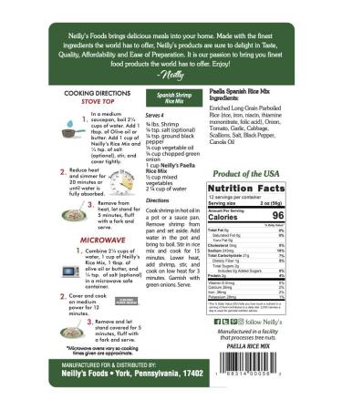 Neilly's Paella Rice Mix - Authentic Spanish Rice - 24 Ounces - Buy Online on SooperMarket.com
