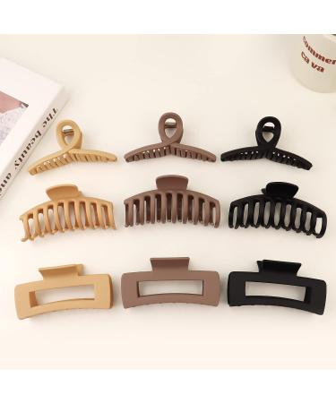 9-Count Neutral Big Hair Claw Clips for Thick Hair - Strong Hold Hair Styling Accessories for Women & Girls - Buy Online on SooperMarket.com
