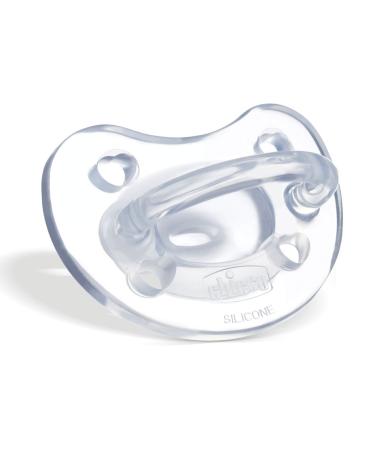 Chicco children's pacifier silicone 0-6M transparent