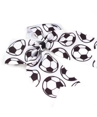 Soccer Cheer Bow Ponytail Holder PHB05 - Football Hair Tie & Hair Bow - Buy Online on SooperMarket.com