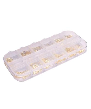 Wispbreeze 3D Shape New Nail Clear Nail Pearl Diy Nail Art Decorations Rivet Rhinestone Manicure Tools #2 Openwork Rivets