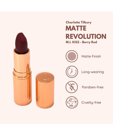 Buy Charlotte Tilbury Matte Revolution Lipstick M.I. Kiss - Long Lasting Berry Red Matte Lip Color | International Shipping Available - Buy Online on SooperMarket.com