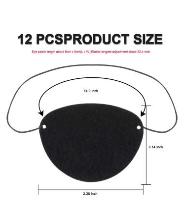 YGDZ 12pcs Soft Felt Eye Patches for Lazy Eye - Adjustable Eye Mask for Adults & Kids - Black - Buy Online on SooperMarket.com