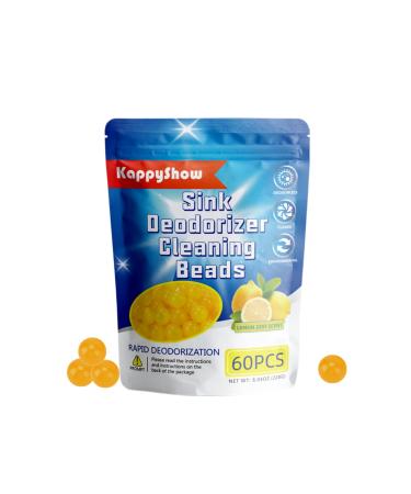 60PC Kitchen Deodorant Drops Garbage Disposal Cleaner Lemon Scent Eliminator Sink Deodorizer Cleaning Deodorant For Kitchen Sinks and Drains