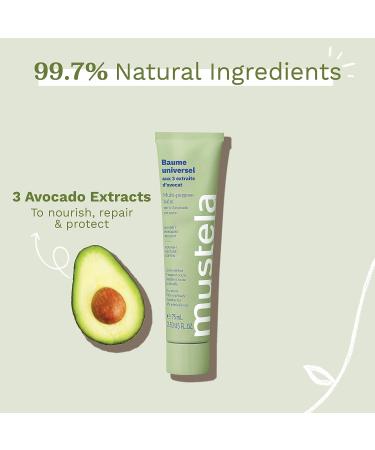 Mustela Avocado Multi-Purpose Balm - Natural Moisturizer for Face, Lips & Body - EWG Verified, Fragrance-Free - 2.53 fl. oz - Buy Online on SooperMarket.com