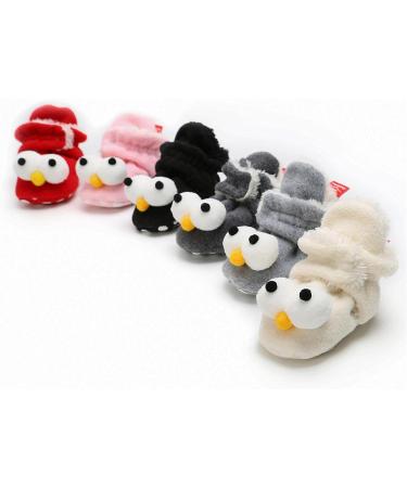 TMEOG Baby Booties Slippers | Infant Winter Boots | First Walking Shoes for Boys Girls 6-12 Months | Black Big Eyes Design - Buy Online on SooperMarket.com