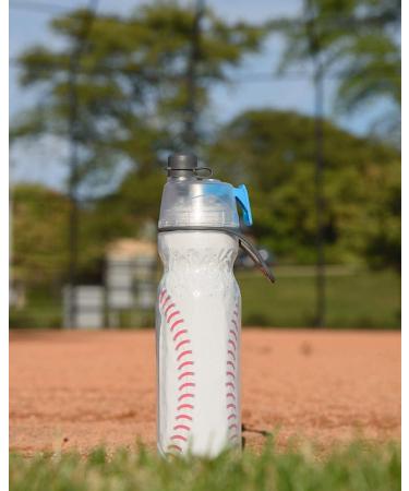 O2COOL Mist 'N Sip Misting Water Bottle 2-in-1 Function | No Leak Pull Top Spout | 20 oz Reusable Sports Water Bottle (Baseball) - Buy Online on SooperMarket.com