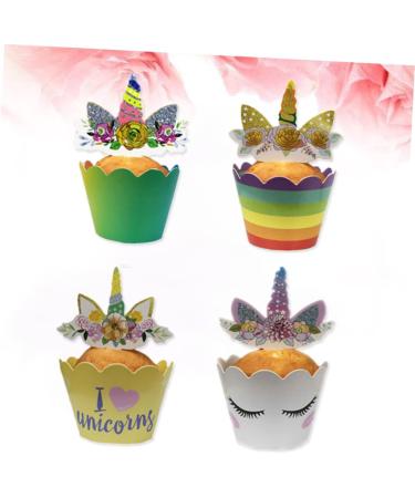 Warmhm Cake Decorations 96pcs Paper Cups Decorate Cake Unicorn Cupcake Wrappers - Buy Online on SooperMarket.com