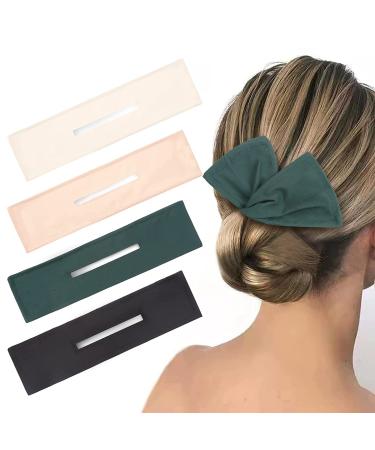 Deft Bun, 4 Pieces Hair Bun Maker French Hairstyle Twist Hair Tool Solid Color Fashion Hair Bun Wraps Flexible Donut Quick Bun Twister for Women Girls Hair Styling Hair Accessories