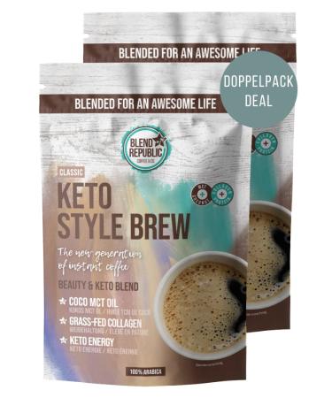 Keto Style Brew Classic - double pack - Keto coffee with 100% arabica collagen MCT oil coconut oil for ketogenic diet - 440g for 44 portions