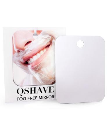 QSHAVE Fogless Shower Mirror Large Size with Suction Hook and Adhesive Hook Perfect for Shaving