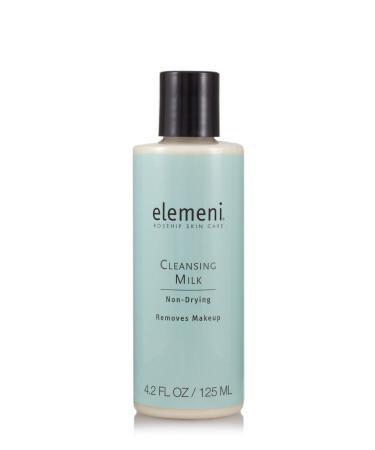 elemeni Skin Care Cleansing Milk - Vegan & Organic Makeup Remover | pH Balanced Facial Cleanser Removes Dirt & Impurities | Oil Free Eye Makeup Remover & Gentle Cleansing Milk Help Sensitive and Mature Skins | 4.2 Fluid OZ
