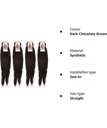 NEW 60 INCH PRE-PULLED XPRESSION Colour 2 (Dark Chocolate Brown) LAGOS BRAID PRE-PULLED PRE-STRECHED Hair Extension 60 2 In A Pack (Colour 2 Dark Chocolate Brown) Heat Resistant Tangle Free Dark Chocolate Brown 1 - Buy Online on SooperMarket.com