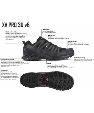 Salomon Men's Xa Pro 3D V8 Trail Running Shoes - Size 10 Grape Leaf/Peat/Shadow - Buy Online on SooperMarket.com