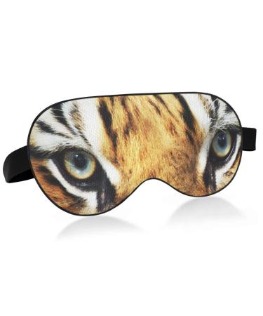 Haskirky Light Blocking Eye Mask Breathable and Adjustable Adult Men and Women Travel on Business Trips Yoga Meditation Light Smooth Comfortable Eye Mask Office Deep Sleep Goodies Tiger Eyes