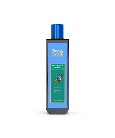 Blue Nectar Rosemary Oil for Hair Growth with Bhringraj Oil for Hair |Natural Alternate for Redensyl |Non-Sticky Ayurvedic Hair Oil With Amla Hair Oil (9 Herbs 200ml) 200 ml (1 Pack)