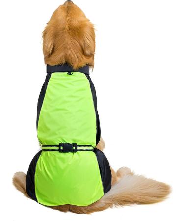 Ranphy Waterproof Dog Rain Coat for Medium & Large Dogs - Reflective Breathable Ultra-Light Jacket with Abdominal Protection - Perfect for Dachshunds & Labradors (9XL Green & Black) - Buy Online on SooperMarket.com
