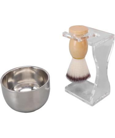 Topyond 3-Part Men's Shaving Set | Acrylic Brush Holder Gentle Nylon Bristles & Soap Shell | Premium Shaving Brush & Bowl Set - Buy Online on SooperMarket.com