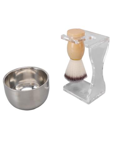 Topincn 3-in-1 razor set for men 3 parts men's shaving brush set acrylic brush holder bubble bowl nylon bristle brush set shaving set