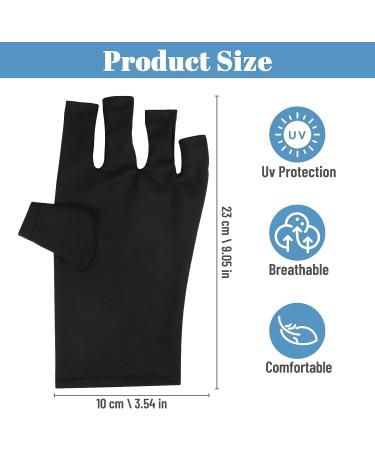 OYANIMO 2 Pairs UV Gloves for Gel Nail Lamp - Professional UPF50+ Protection Gloves for Manicures - Fingerless Anti UV Gloves for Nail Art & Skin Care - Buy Online on SooperMarket.com
