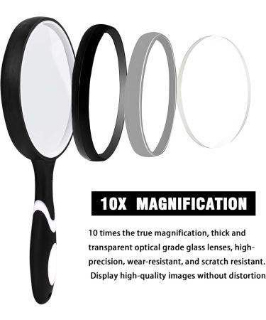 Big Magnifying Glass 10X Magnifying Glass for Kids Applied to Science Books Newspaper Reading Insects Hobby Observation Premium Non-Slip Soft Hand Shank Magnifying Glasses for Seniors Kids Black - Buy Online on SooperMarket.com