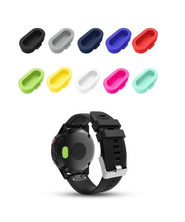 IFEEKER for Garmin Fenix 5/5S/5x charger Port dust cover Protector 10PCs Soft silicone charger Port Protector Anti-Dauben Caps Case for Garmin Fenix 5s/5x Smart Watch