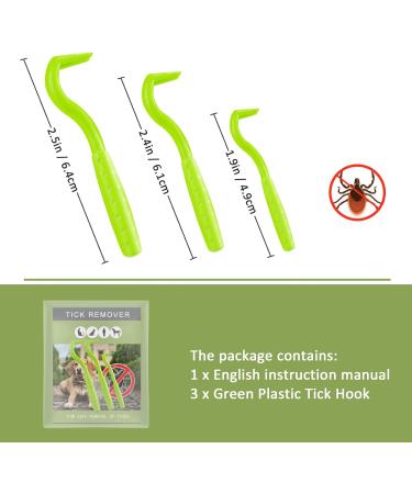 Nepfaivy Tick Remover Tool for Dogs - 3 Pcs Painlessly Tick Remover for Humans and Cats Pets Green - Buy Online on SooperMarket.com