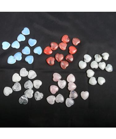 10pc/Set Natural Heart Shaped Crystal Stone Mini 2cm Ornament Reiki Rose Quartz 7 Home Decor natural stone Rose Quartz 10 Pieces - Buy Online on SooperMarket.com