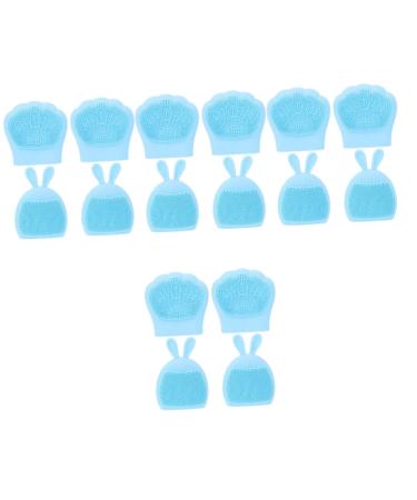 minkissy 16 Pcs Rabbit Ears Facial Brush Face Cleansing Brush Portable Facial Face Lotion for Women Face Wash Brush Silicone Facial Cleaner Face for Women Body Miss Cute Rabbit Silica Gel Light Bluex4pcs 7.5x7.5cmx4pcs